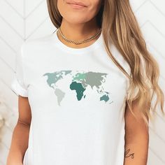 Cute Travel Day Tee Shirt Casual Airport Outfit, Airport Outfit, This World, World Map