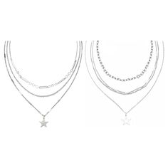 PRICES MAY VARY. ✨Y2K Necklace✨This necklace set is made of high-quality alloy, which is lead-free, nickel-free and hypoallergenic, safe for daily wear. Necklaces match with a tiny extender to adjust length from 13.8 inches to 16.5 inches (fit thin neck). ✨Star Necklace✨The necklace set features a sparkling silver star pendant and a delicate chain, adding a touch of elegance and charm to your outfit. The star pendant is designed to catch the light and sparkle, making you more attractive. ✨Cute N Cute Necklaces Aesthetic, Necklaces Aesthetic, Emo Jewelry, Grunge Necklace, Silver Star Necklace, Cute Necklaces, Aesthetic Emo, Necklace Y2k, Y2k Necklace