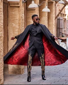 Imessage Text, Wire Embroidery, Gold Suit, Prom Inspiration, Cape Designs, Red Carpet Outfits, Waist Coat, Designer Suits For Men, African Clothing For Men