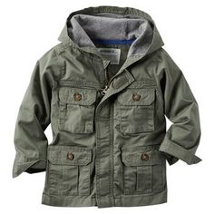 Toddler Boy Hooded Twill Cargo Jacket | Carters.com Rain Coats, Toddler Designer Clothes, Kids Fashion Clothes, Cargo Jacket, Toddler Boy Outfits