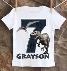 An awesome dinosaur themed birthday shirt personalized with your child's name and age. All shirts are 100% cotton. I use a professional heat press to transfer the image, NOT a home iron. I will personalize it with your child's name and age for no addition cost. I use high quality shirts from ARB Blanks. These are very soft shirts, not thin undershirts. Please see the size chart below for the t-shirts and choose your options in the drop down menus. *Please note heat pressed shirts may become dist Heat Press Shirts, Dinosaur Birthday, Birthday Shirt, Kid Names, Birthday Shirts, Heat Press, Size Chart, Adult Outfits, Heat