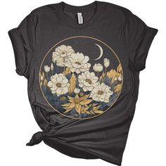 "♥Quality: Our Women's graphic t-shirts are professionally designed and printed with love in the USA. We use the highest quality inks on Premium Bella + Canvas shirts for a look you can be proud of. You'll love the soft feel, comfort, and unique look of this #1 best-selling t-shirt. Imagine the compliments you'll receive. ♥Fit: Fits true to size for comfort that will make you feel amazing. Our Women's t-shirts are pre-shrunk, tailored cut with fitted sleeves and side seams to keep you looking classy, sassy, or a bit smart as.. you move about your day. We do not pre-tie or roll our shirts. We leave that up to your style. ♥Fabric: Printed on Premium Bella + Canvas 100% Airlume combed and ringspun cotton (4.2 oz.), Heather Colors: 52% Airlume combed and ring-spun cotton, 48% poly, Athletic He Plus Size Summer Tops, Floral Shirts, Vintage Graphic Tees, Spring Shorts, Fitted Sleeves, Graphic Tank Tops, Graphic Tees Vintage, Womens Crewneck, Womens Long Sleeve Shirts