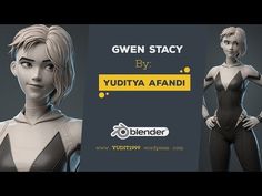 an animated character is shown with the words gwen stacy by yudiya arandi