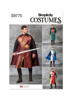 men's and women's medieval costumes sewing pattern