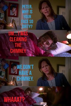 a woman laying in bed with the caption that reads, what is your face so dirty? om i was cleaning the chimney we don't have a chimney