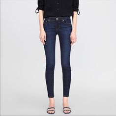 38” Long Top To Bottom 29” Inseam 5” Rise Sz 02 Zara Classic Mid-rise Jeans, Zara Medium Wash Bottoms For Workwear, Zara Medium Wash Jeans For Fall, Zara Mid-rise Jeans For Work, Classic Zara Jeans For Fall, Zara Denim Jeans For Workwear, Zara Denim Jeans For Work, Fitted Denim Blue Jeans By Zara, Zara Fitted Denim Blue Jeans