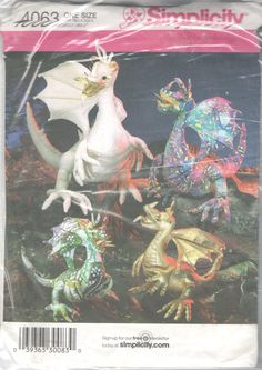 an image of plastic dragon figurines on display in a package for $ 3 99