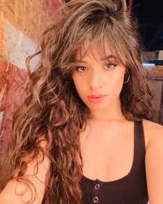 Hair Goals Long, Long Curly Haircuts, Cabello Hair, Straight Bangs, How To Style Bangs, Curly Hair Cuts, Fifth Harmony, Long Curly Hair, Long Curly