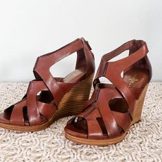 Never Worn. Leather In Exceptional Condition. Platform Measures 0.75in, Heel Height 4.25 Inches Cole Haan Women, Cole Haan Shoes, Wedge Sandal, Womens Shoes Wedges, Cole Haan, Wedge Sandals, Heel Height, Wedges, Women Shoes