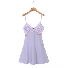 Lasaky - Purple Embroidered Floral Camisole Dress with Fitted Neckline and Open Back Tie Dress Back Tie Dress, Midi Dress With Sneakers, Floral Camisole, Embroidery Mini, Purple Mini Dresses, Camisole Dress, Flowy Maxi Dress, Backless Mini Dress, Bodycon Fashion