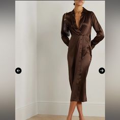 Worn Once For A Rehearsal Dinner, Super Elegant Dress But I Never Bother To Wear It/Haven’t Had Anything To Wear It To. Side Zipper Reformation Clothing, Silk Button Up, Reformation Dress, Brown Silk, Reformation Dresses, Midi Shirt Dress, Minimal Fashion, Elegant Dress, Satin Dresses