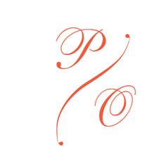 the letter p is made up of two letters and has an elegant design on it