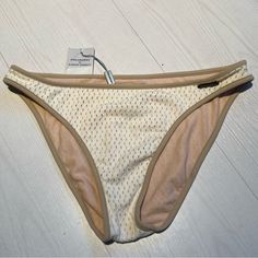 Brand New With Tags! Philosophy Di Alberta Ferretti Bikini Bottoms In Size Us 8. Cream Or Off White Laser Cut Swim Bottoms With Medium Coverage. Chic Beige Stretch Swimwear, Chic Beige Lined Swimwear, Beige Lined Swimwear For Spring, Spring Beige Lined Swimwear, Stretch Beige Bottoms For Poolside, Fitted Beige Bottoms For Beachwear, Beige Brief Swimwear For Summer, Oc Inspo, Lingerie Outfits