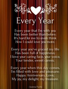 a poem that says, every year i'm with you