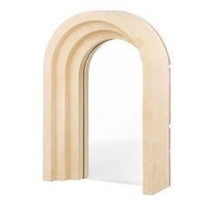 an arch shaped mirror is shown against a white background