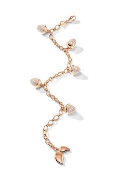 Tamara Comolli flamenco charm diamond pave bracelet in rose gold.18k rose gold (12.0gr) Diamond Pavé (each approx. 0.53ct; G/SI) 17.5-20.0CM L Rose Gold Diamond Bracelet With Pave Setting, Rose Gold Pave Setting Bracelet, Luxury Rose Gold Chain Bracelet With Diamond Accents, Rose Gold Pave Setting Diamond Bracelet, Pave Bracelet, Marissa Collections, Discount Jewelry, Diamond Charm, Jewel Box