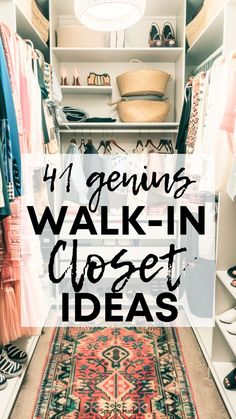 Get these small walk in closet ideas to help you organize your small closet. Make Walk In Closet, Wallpaper Small Walk In Closet, Small Walk In Closet Shelving Ideas, Step In Closet, Small Walk In Wardrobe Ideas, Walk In Closets Ideas, Small Walk In Closet Makeover, Closet Organization Ideas Small Walk In, Small Bedroom Bunk Bed