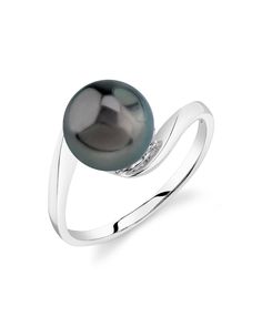 Tahitian South Sea Pearl Felice Ring Classic Tahitian Pearl Ring For Formal Occasions, Classic White Gold Tahitian Pearl Rings, Elegant White Gold Tahitian Pearl Ring, Classic Tahitian Pearl Ring For Anniversary, Fine Jewelry Tahitian Pearl Ring, Tahitian Pearl Ring, Pearl River, Pearl Rings, Tahitian Black Pearls