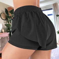 Elevate your workout wardrobe with the Anna-Kaci Women's Running Shorts. These shorts are designed to offer both comfort and style, making them a versatile addition to your athletic and casual ensembles.

- Size: XX-Large
- Color: Black
- Material: Stretchy, soft fabric
- Gender: Female
- Age Group: Adult
- Double-layer design for enhanced comfort and durability

Ideal for a range of activities from jogging and gym workouts to yoga and lounging at home, these shorts ensure you stay comfortable a Black Bottoms With Built-in Shorts For Running, Black Stretch Athletic Shorts For Gym, Breathable Black Workout Bottoms, Black Breathable Athletic Shorts For Yoga, Black Breathable Workout Bottoms, Breathable Black Bottoms For Workout, Breathable 4-way Stretch Shorts For Jogging, Black Compression Athletic Shorts With Elastic Waistband, Moisture-wicking Black Athletic Shorts For Yoga