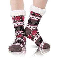 DURABLE & ANTI-SKID SOLEWarm fuzzy socks for women, slipper socks with grippers. Silicon rubber grips bottoms to prevent slipping and sliding. Indoor anti-skid aloe infused socks are elastic and perfectly suitable for your feet.SIZE & PACKINGFuzzy socks with grips for women, warm fuzzy socks for women. One size fits all socks, easy to slip on and off, suitable for women's shoe size 5-10; 1 pair of fuzzy slipper socks comes in a plastic bag.QUALITY MATERIALWinter socks for women, cabin so Socks Snowman, Snowman Socks, Cabin Socks, Santa Socks, Womens Sherpa, Holiday Socks, Fluffy Socks, Snowman Gifts, Zippered Bag