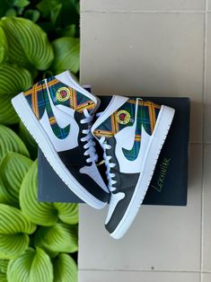 🎨 Original Custom Nike AIR JORDAN 1 MID! 🖤 If you are looking for a perfect present for your friends, family or loved ones - a CUSTOM SHOES is the best choice for vou. It's a creative and modern way to surprise anyone, whatever the occasion. Hand-Painted with Angelus Acrylic leather paint and protected with acrylic finisher which gives a non-cracking flexible, water resistant finish to leather. 🖤 Wash with soft fabric ✈️ Free Shipping 🖤 Please feel free to contact me if you have any questions! THANK YOU FOR HAVING A LOOK! Jordan 1 Multicolor, Custom Jordan Shoes, Customized Sneakers, Sneaker Ideas, Shoes Customized, Custom Jordans, Af1 Shoes, Shoes Art, Nike Air Jordan 1 Mid