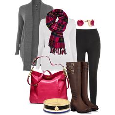 "Hot Pink Holiday - Plus Size" by alexawebb on Polyvore Teacher Outfit Plus Size, Plus Size Outfits For Winter, Pink Purse Outfit, Cute Plus Size Outfits, Outfits For Winter, Plus Size Pink, Winter Plus Size, Outfit Plus Size, Plus Size Fashion Tips