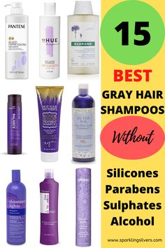 Hair Products For Gray Hair Over 50, Shampoo For Grey Hair, Natural Silver Hair, Grey Haircuts, Tighten Neck, Silver Hair Shampoo, Shimmer Lights Shampoo, Homemade Hair Oil