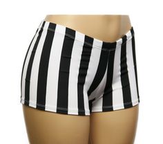 Female Beetlejuice Costume, Hatter Costume, Beetlejuice Costume, Mad Hatter Costume, Sailor Shorts, White Stripes Shirt, Black And White Shorts, Roller Derby, Spandex Shorts