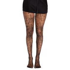 Seamless Remarkable Stretch Reinforced Toes Medium Mesh Net Nylon 88%, Spandex 12% One Size Fits UK 6-16 Unleash your inner gothic fashionista with these black spider web tights! These tights feature a delicate lace cobweb design, perfect for adding a spooky touch to any Halloween costume. Get tangled in style with these unique fishnet tights. Spiderweb Tights, Spider Web Tights, Cobweb Design, Goth Tights, Fish Net Tights, Halloween Tights, Net Tights, Web Patterns