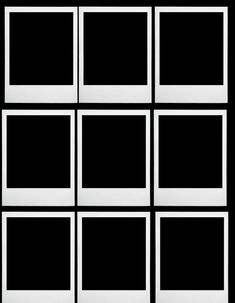 several white frames are arranged in the shape of squares on a black background, each with one smaller square at the bottom