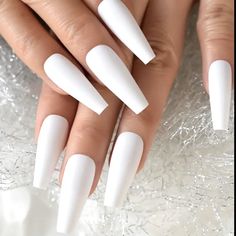 Long Solid White Coffin Press On Nails In A Set Of 24 Set Of 24 Multiple Sets And Styles Available Mix And Match Combine With Any Of My Other Listings For A Discount Glue Not Included Comes With Stick On Gel Tabs And A Nail File Please Feel Free To Message Me With Any Questions Thanks For Looking! Beauty Supplies, Beauty, Art, Makeup, Nails, Skin, Hair, Gift, Christmas Gift, Birthday Gift, Gifts For Her, Fashion, Fashionista, Luxurious, Gifts For Daughter, Gifts For Wife Kiss Press On Nails, Nail Kits, Acrylic Tips, Long Press On Nails, Cuticle Nipper, Coffin Press On Nails, Sticky Pads, Minimalist Nails, Nail Sizes