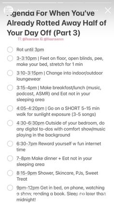 Save A Half Wasted Day, How To Have Productive Day, How To Not Rot On Your Day Off, Day Off Schedule, What To Do On Day Off, Daily Routine Schedule 5am, Monthly Things To Do, Sunday Reset Checklist, Day Off Routine