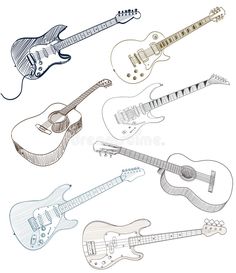 an image of different guitars royalty illustration