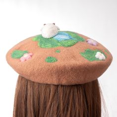 This unique piece features a delightful 3D felt sheep, peacefully grazing by the lake, offering a touch of whimsy and novelty to your everyday style. Ideal for personal use or as a distinctive gift, this beret is a fashion staple that stands out. Whether you're styling for winter's chill or summer's heat, this trendy beret is an all-weather ally to elevate your everyday look. It's the perfect blend of playful chic and classic design, making it a versatile addition to your wardrobe. Dimensions: F Felt Sheep, Wardrobe Dimensions, Sheep Design, Wool Beret, Wife Gifts, Womens Hat, Gifts For Girlfriend, Wool Berets, Beret Hat