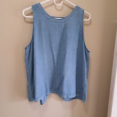 Gap Blue Soft Denim Top Open Back Nwot Blue Soft, Denim Top, Open Back, Gap, Color Blue, Womens Tops, Tank Tops, Women Shopping, Blue