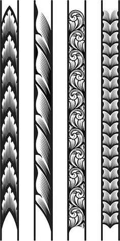 a set of four different types of decorative designs