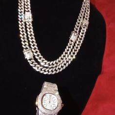 Watch, 24" & 26"Chain Set 90 Day Warranty High-End Prototypes. Real Lab Diamonds & Real Gold 4x's Over No Tarnishing Stainless Steel. Jewelers Offer Similar Lab Diamond Pieces For $400-$1k+... Real Diamonds, But They’re Not Worth Much Because They've Been Produced In The Lab. Vvs Clarity. They Look Identical To Natural Earth Diamonds Without The Price Tag. Long Lasting Quality *They Will Not Tarnish If You Clean With Mild Soap & Never Use Harsh Chemicals. Unisex "Look Like Money Without Overspending" Music Videos, Events, Photos, Entertainment Industry. Fast Insured Shipping Positive Reviews Thank You For Shopping With Queenie Unisex Looks, Mens Accessories Jewelry, Natural Earth, Entertainment Industry, Price Tag, Real Diamonds, Lab Diamonds, Mild Soap, Real Gold