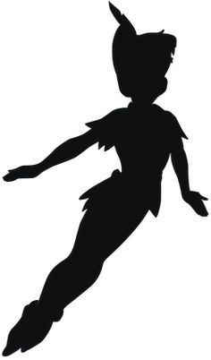 a black and white silhouette of a girl flying through the air