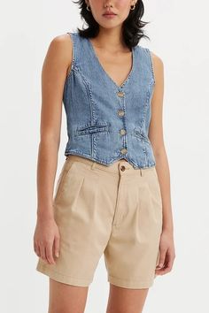 Levi's Jaylah Vest Cool Love 2 Blue | Karen Walker Vest Looks, Blue Jean Vest, Jean Vest, Karen Walker, Blue Jean, Daily Outfits, Shopping List, Levi's, Slim Fit