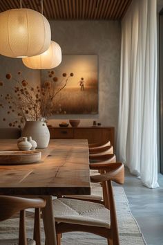 home ideas Modern Organic Dining Room, Organic Dining Room, Organic Modern Dining Room, Dining Room Design Modern, Japandi Interior, Dining Room Interiors, Contemporary Dining Room, Style Deco, Dining Room Inspiration