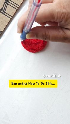 someone is crocheting yarn on top of a piece of paper with the words, you asked how to do this