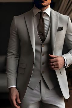 This suit is a definite choice for the modern gentleman who values style and comfort.
Our Light Grey Three-Piece suit, with its striking peak lapel design, offers a contemporary look with a touch of classic elegance. Made from top-quality materials.

#MensFashion #LightGreySuit #ThreePieceSuit
#MensStyle #SuitUp #FormalWear #MenswearMonday
#GentlemansAttire #ClassicStyle #DapperLook
#MensWardrobe #TailoredSuit #FashionInspiration
#SuitAndTie #MensFashionPost #MensSuiting Men's Business Attire, Best Wedding Suits For Men, 3 Piece Suit Men, Grey 3 Piece Suit, Indian Wedding Suits Men, Formal Suits Men, Best Suits For Men