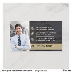 a professional real estate agent business card