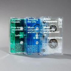 three cassettes are stacked on top of each other, with the words sound city printed on them