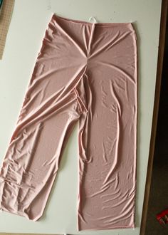 the pink pants are being made with paper