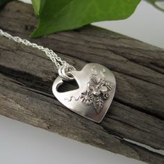 Handmade Fine Silver Heart Pendant with Flowers | Small Silver Heart Necklace | Heart Shaped Silver Flower Necklace | English Country Garden by FayeBenjamin on Etsy https://www.etsy.com/listing/484887449/handmade-fine-silver-heart-pendant-with Gifts For Bridesmaids, English Country Garden, Silver Flower Necklace, Heart Shaped Pendant, Hand Sculpture, Silver Heart Pendant, Country Garden, Tiny Hand, Silver Heart Necklace