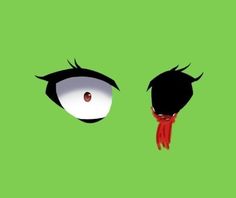 an animated image of two eyes with red scarves on them