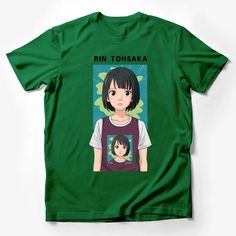 Rin Tohsaka Anime Character T-Shirt, Manga Inspired Graphic Tee, Casual Wear for Anime Fans Male T-Shirt Custom graphic T-Shirt.Customize your color Anime Style Cotton T-shirt With Front Print, Harajuku Style Cartoon Print Crew Neck T-shirt, Harajuku Style Crew Neck T-shirt With Cartoon Print, Harajuku Crew Neck Shirt With Cartoon Print, Green Harajuku Crew Neck Top, Harajuku Style Crew Neck Shirt With Screen Print, Harajuku Style Crew Neck T-shirt With Character Print, Short Sleeve Anime Print Shirt, Anime Style T-shirt With Character Print For Fans