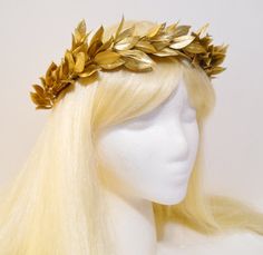 Gold Headdress Goddesses, Roman Wreath Crown, Golden Headpiece Goddesses, Greek Golden Leaf Crown, Greek God Headpiece, Laurel Wreath Headpiece, Golden Wreath Crown, Greek Laurel Crown, Gold Laurel Wreath Crown