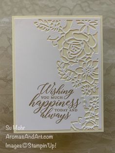 a card that says wishing you much happiness today and always with flowers on the front